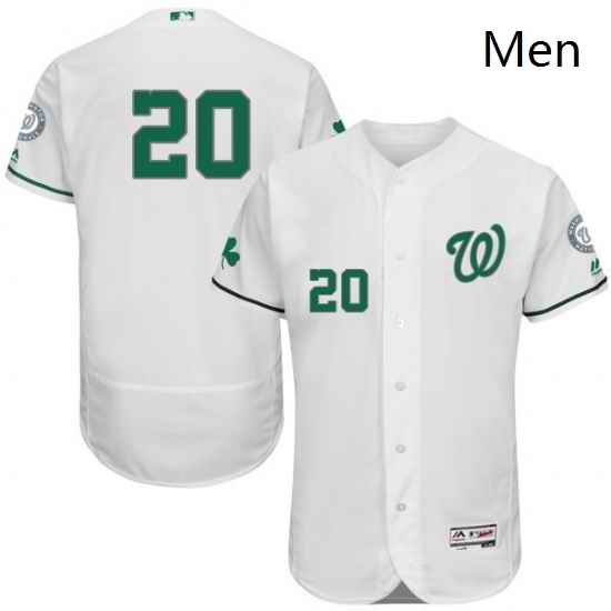 Mens Majestic Washington Nationals 20 Daniel Murphy White Celtic Flexbase Authentic Collection MLB Jersey